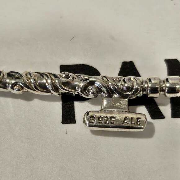 Authentic Pandora Sterling Silver *Retired * Regal Key Necklace 397676-90 -RARE - Picture 10 of 13